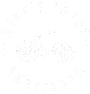 Mike's Tours Amsterdam logo small white Mike's Tours Amsterdam logo white final 300px